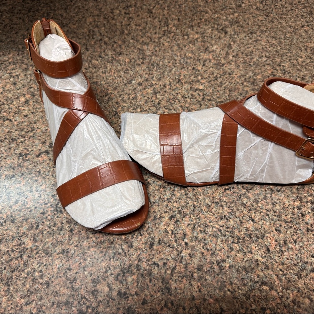 Women’s Lanelle Strappy Ankle Gladiator Sandals in Brown
